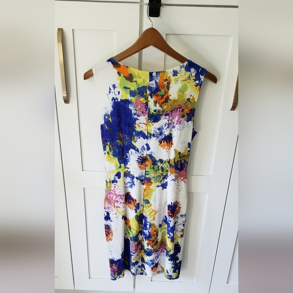 Maggy Boutique Dress Womens 10 Floral Abstract Print Midi Summer Bodycon Chic - Picture 3 of 3